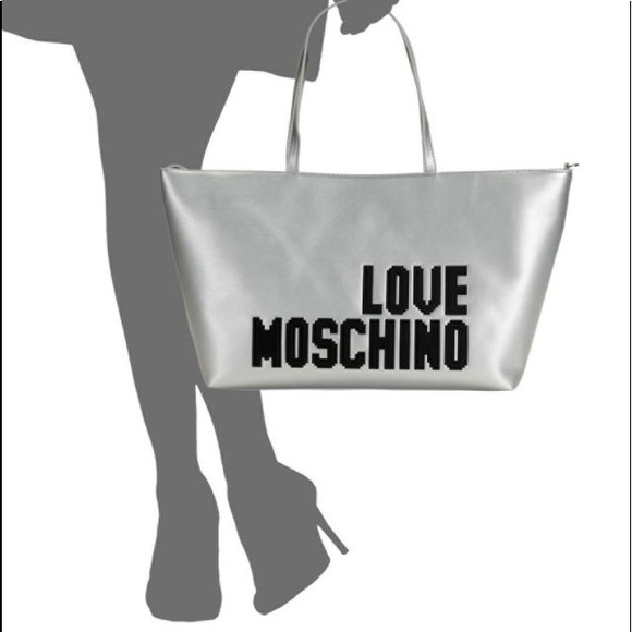 SOLD‼️METALLIC STATEMENT LOVE MOSCHINO LOVE 🖤BAG - Picture 3 of 6